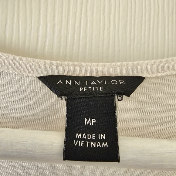 Ann Taylor Winter White Mixed Media Jersey Tank Scoop Neck Layering Shell MP - Picture 11 of 16